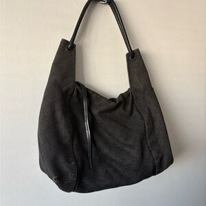 Gucci Black Monogram Canvas Hobo Bag